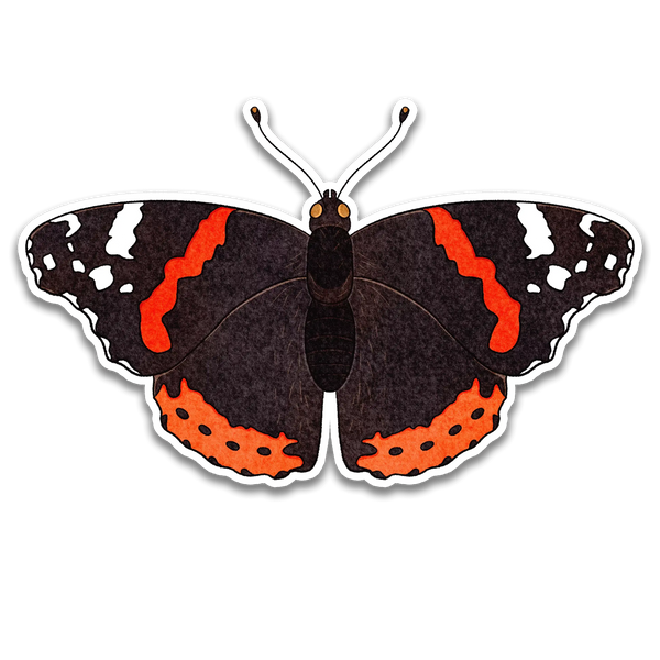 Stick With Finn Red Admiral Butterfly Sticker