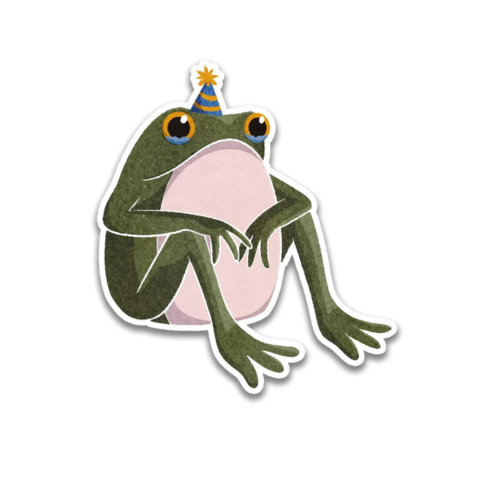 Stick With Finn Existential Frog (Party Edition) Sticker