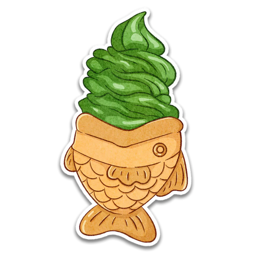 Stick With Finn Matcha Taiyaki Ice Cream Sticker