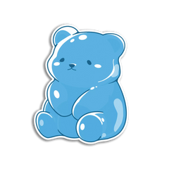 Stick With Finn Blue Gummy Bear Candy Sticker