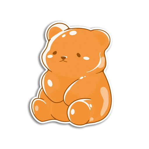 Stick With Finn Orange Gummy Bear Sticker