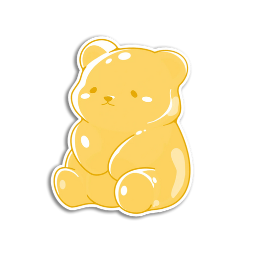 Stick With Finn Yellow Gummy Bear Sticker