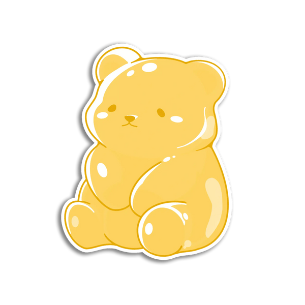 Stick With Finn Yellow Gummy Bear Sticker