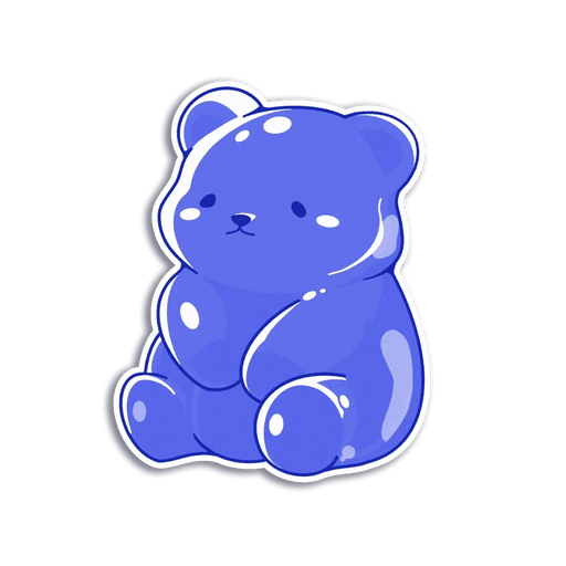 Stick With Finn Dark Blue Gummy Bear Sticker