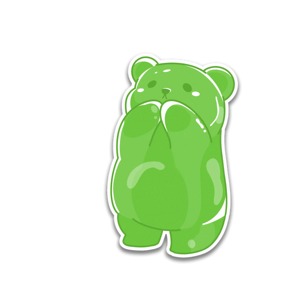 Stick With Finn Green Lime Gummy Bear Sticker