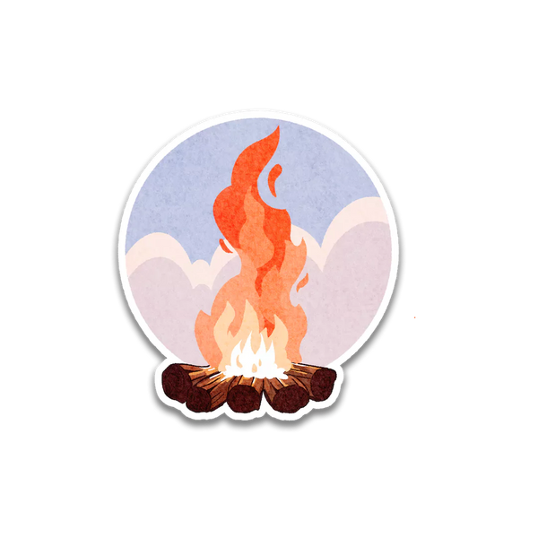 Stick With Finn Cloudy Campfire Sticker