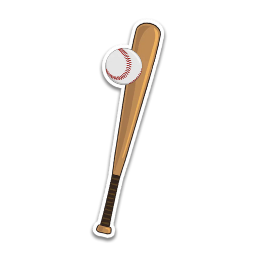 Stick With Finn Baseball Bat and Ball Sticker