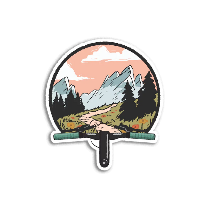 Stick With Finn Biking Through Nature Sticker