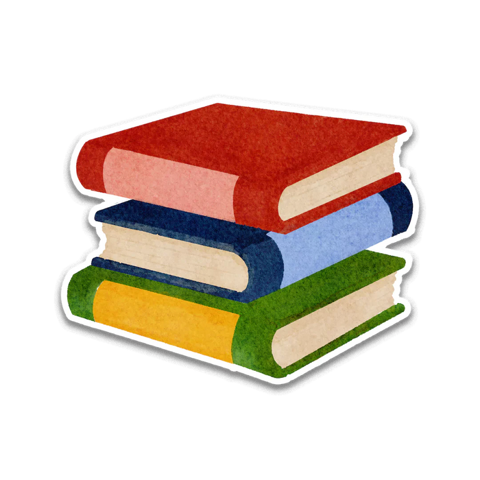 Stick With Finn Stack of Books Sticker