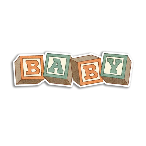 Stick With Finn Baby Alphabet Blocks Sticker