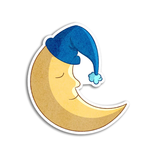 Stick With Finn Blue Dreamy Moon Sticker