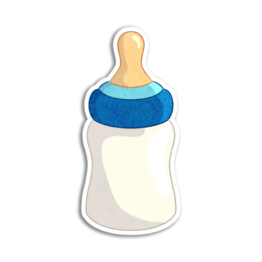 Stick With Finn Blue Baby Bottle Sticker