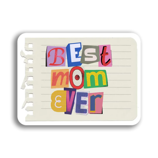 Stick With Finn Retro Best Mom Ever Sticker