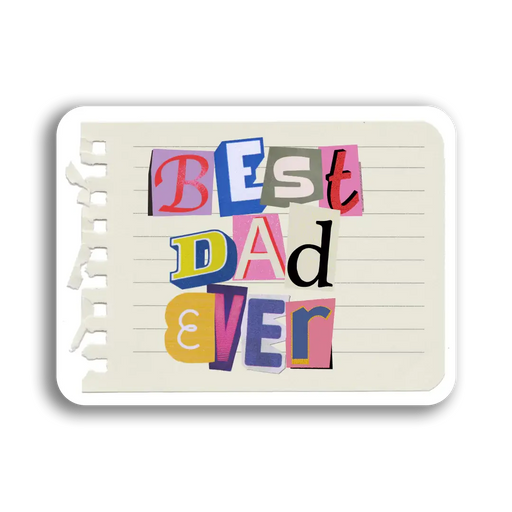 Stick With Finn Retro Best Dad Ever Sticker