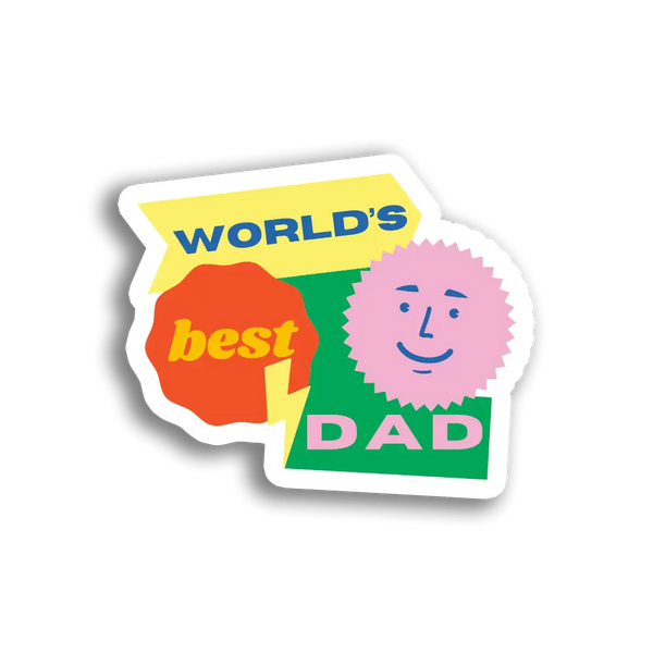 Stick With Finn Retro World's Best Dad Sticker