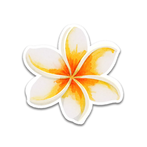 Stick With Finn Plumeria Flower Sticker