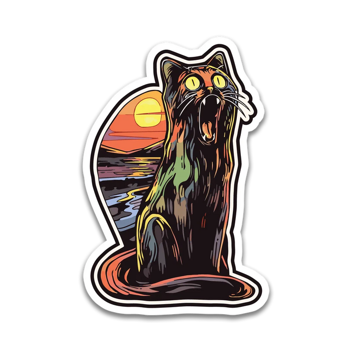 Stick With Finn The Scream Cat Sticker