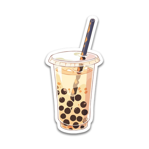 Stick With Finn Boba Tea Sticker