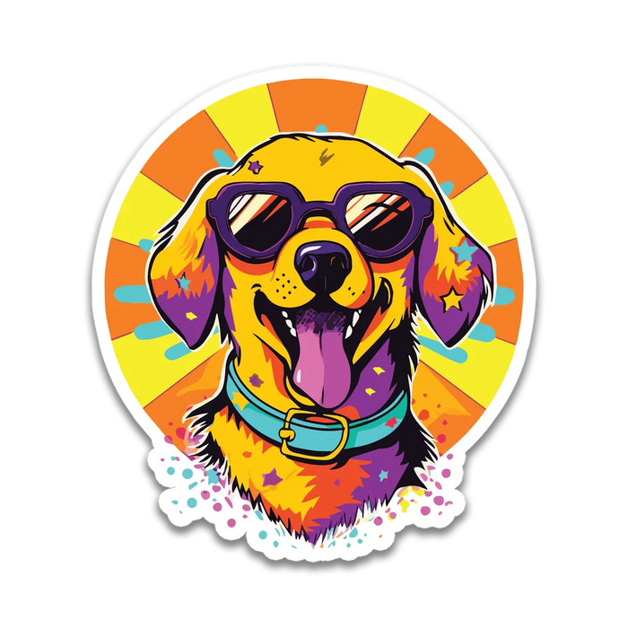 Stick With Finn Groovy Labrador Retreiver Sticker