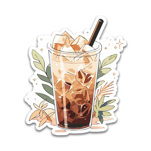 Stick With Finn Iced Latte Sticker