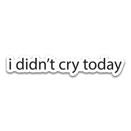 Stick With Finn "i didn’t cry today" Sticker