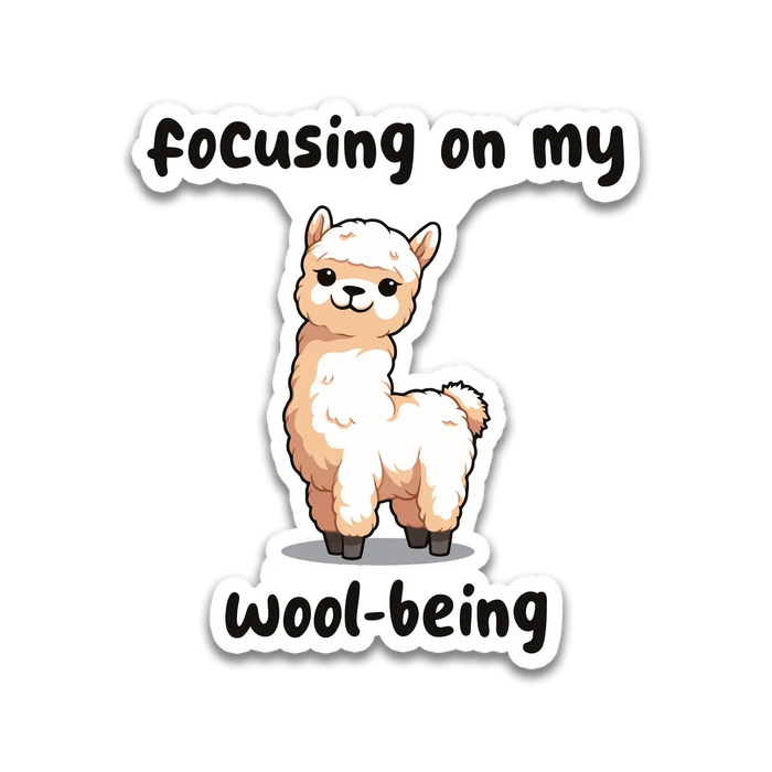 Stick With Finn Llama "Wool-Being" Sticker