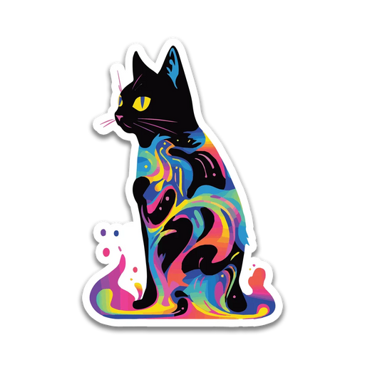 Stick With Finn Magic Black Cat Sticker