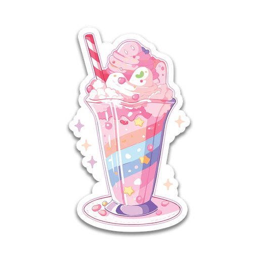 Stick With Finn Rainbow Milkshake Sticker