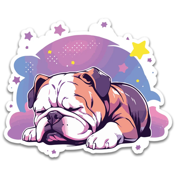 Stick With Finn Sleepy Bulldog Sticker