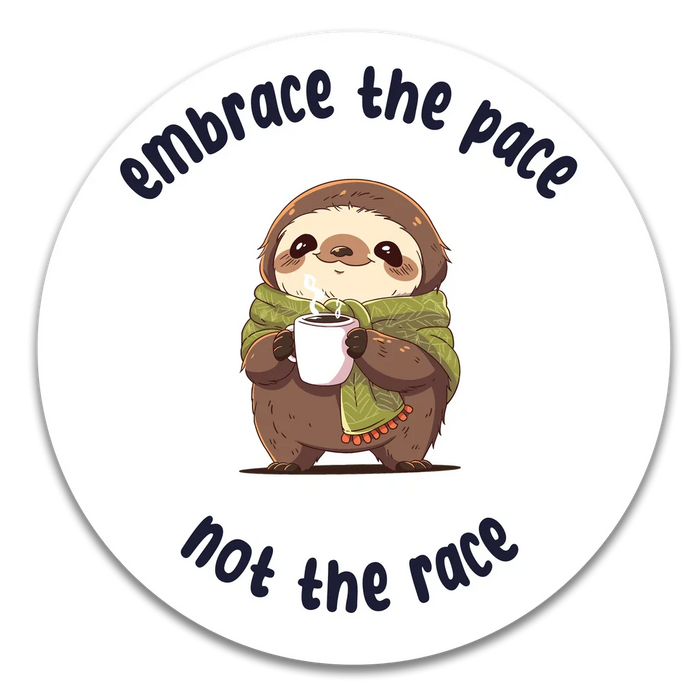 Stick With Finn Sloth "Embrace the Pace" Sticker