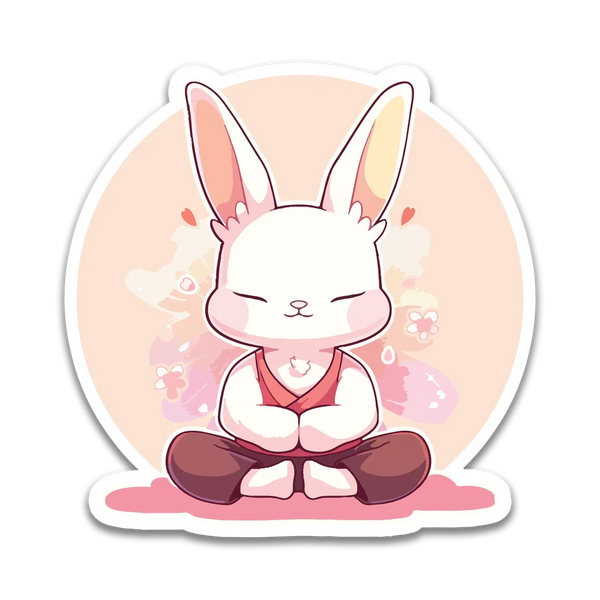 Stick With Finn Yoga Bunny Sticker