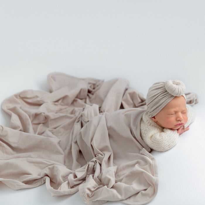 Ely's & Co. Jersey Knit Cotton Swaddle Blanket and Beanie Gift Set