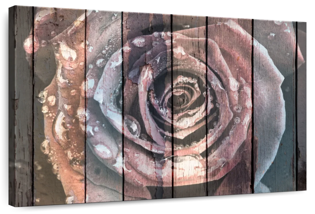 ElephantStock Colorful Wooden Rose Wall Art