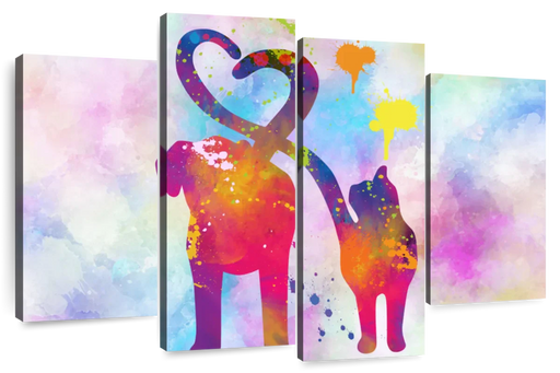 ElephantStock Cat And Dog Love Wall Art