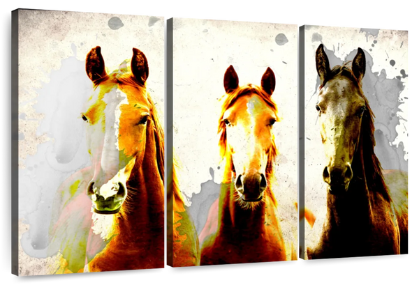 ElephantStock Three Horse Heads Wall Art