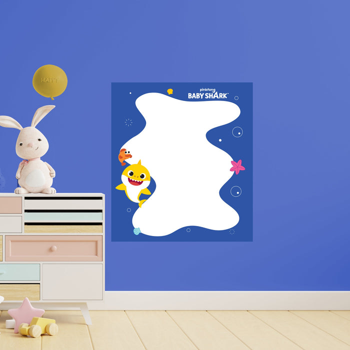 Fathead Baby Shark: Hapy Friends Dry Erase - Officially Licensed Nickelodeon Removable Adhesive Decal