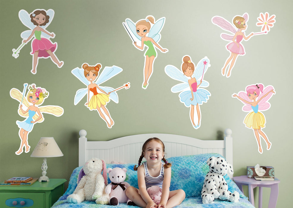Fathead Nursery: Cute Seven Fairies Collection - Removable Wall Adhesive Decal