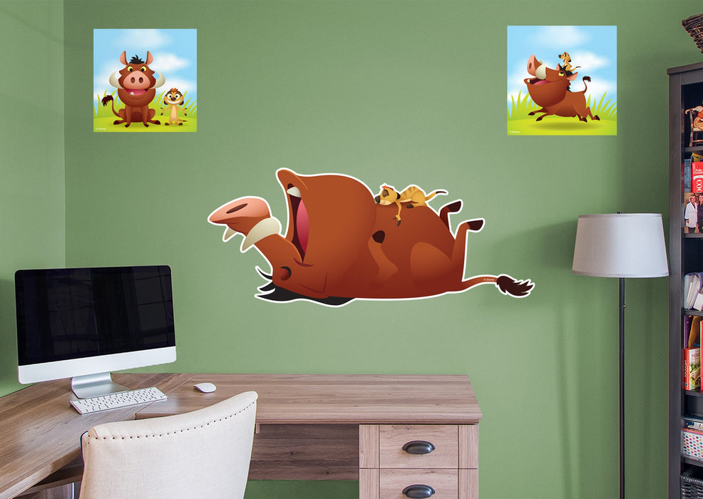 Fathead The Lion King: Timon and Pumba Kids Nap Time - Officially Licensed Disney Removable Wall Adhesive Decal