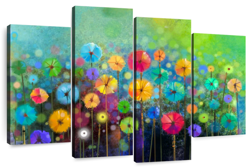 ElephantStock Rainbow Flowers Wall Art