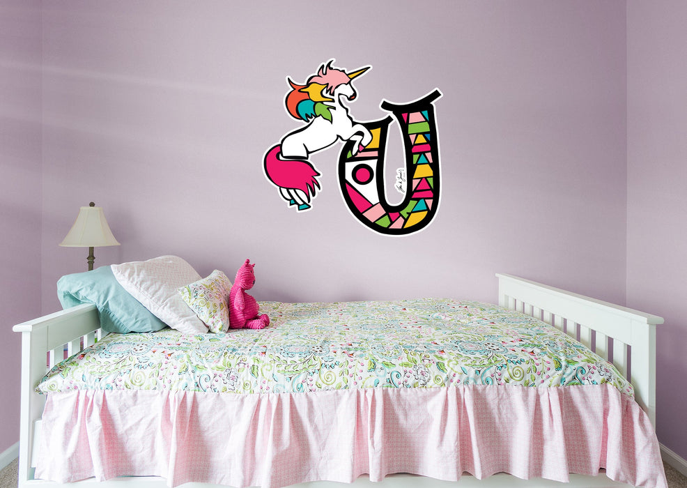 Fathead Dream Big Art: U For Unicorn Icon - Officially Licensed Juan de Lascurain Removable Adhesive Decal