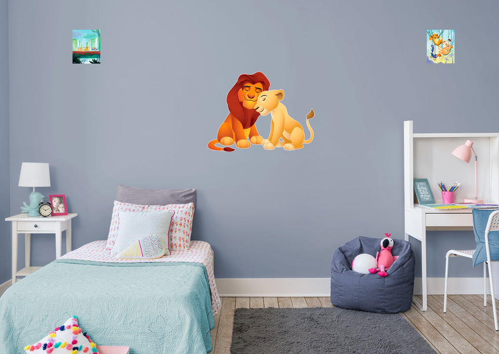 Fathead The Lion King: Simba and Nala Kids - Officially Licensed Disney Removable Wall Adhesive Decal