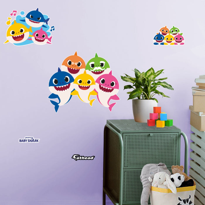 Fathead Baby Shark: Family RealBig - Officially Licensed Nickelodeon Removable Adhesive Decal