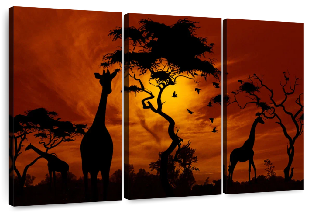 ElephantStock Silhouetted African Giraffes Wall Art