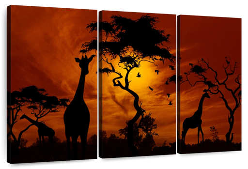 ElephantStock Silhouetted African Giraffes Wall Art