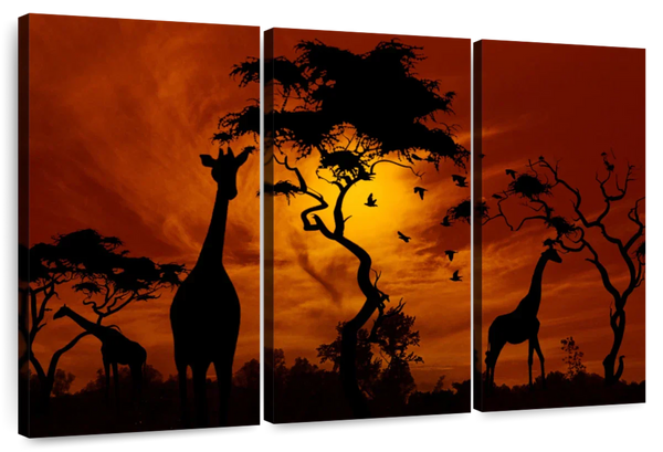 ElephantStock Silhouetted African Giraffes Wall Art