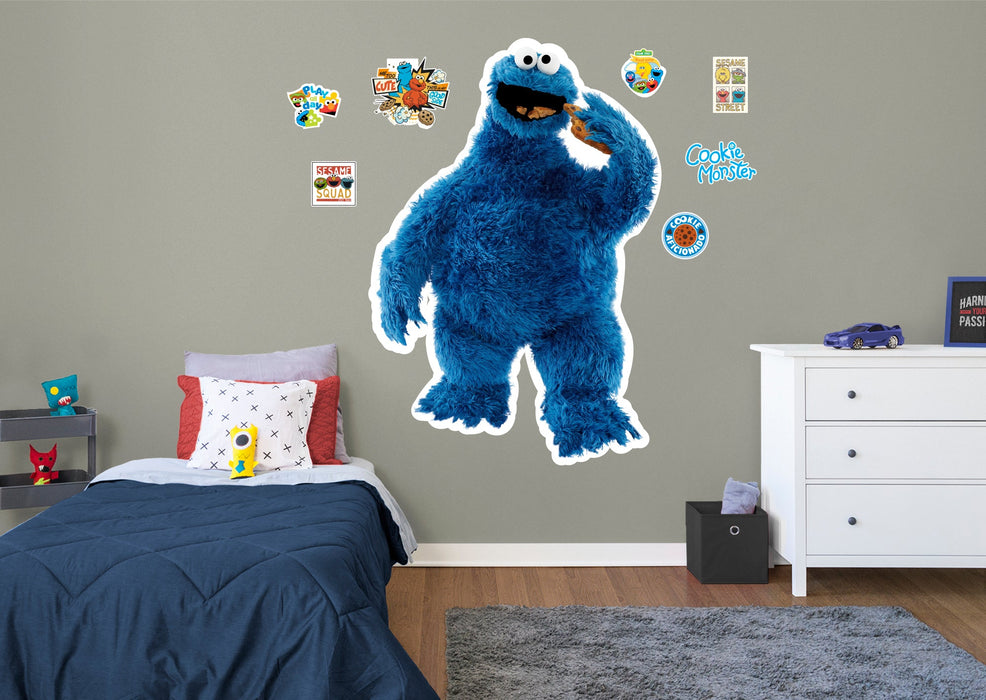Fathead Cookie Monster RealBig - Officially Licensed Sesame Street Removable Adhesive Decal