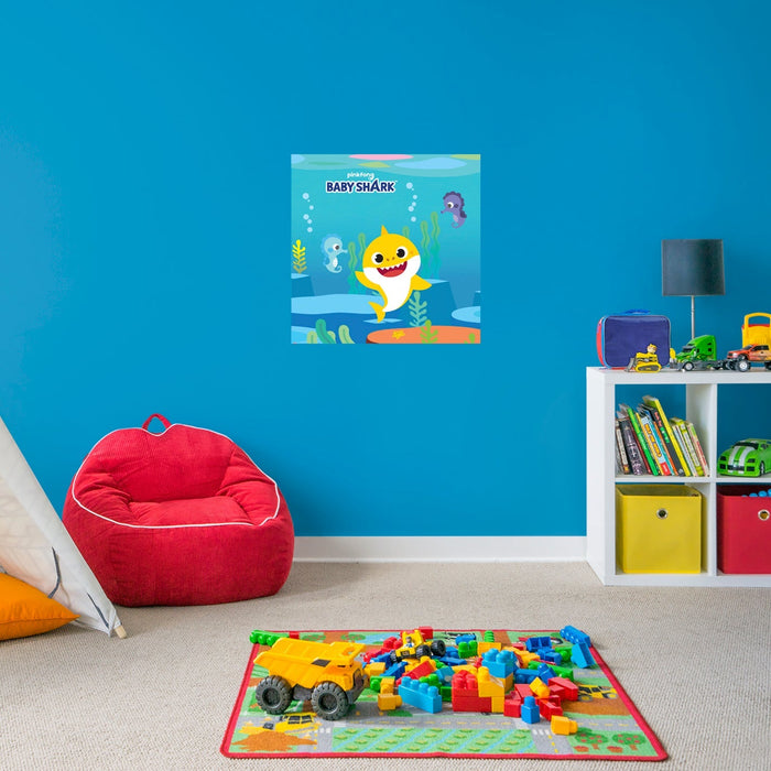 Fathead Baby Shark: Saddle Up Poster - Officially Licensed Nickelodeon Removable Adhesive Decal