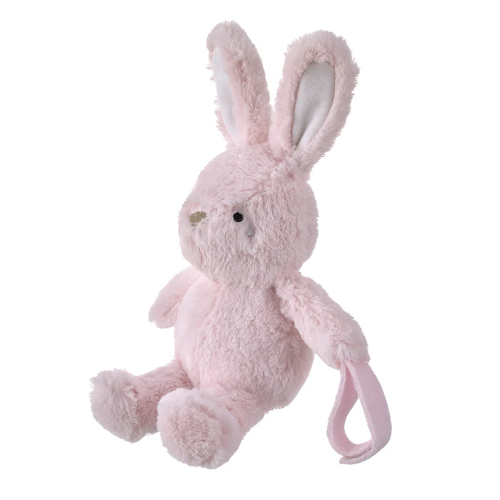 Little Love by NoJo Bunny Shaped Pink and White Plush Pacifier Buddy