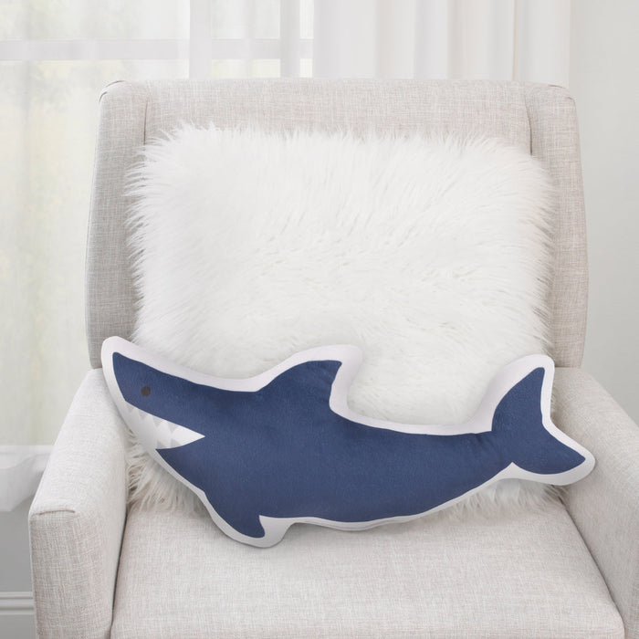 Everything Kids Blue Shark Decorative Toddler Pillow