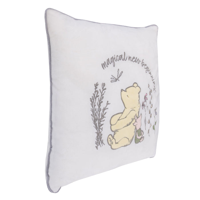 Disney Classic Pooh Naturally Friends Magical New Beginnings Appliqued Decorative Pillow